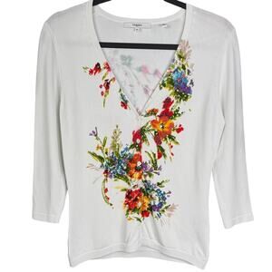 VERTIGO PARIS S Floral Beaded Sequined Cardigan Vibrant Abstract Y2K Art To Wear